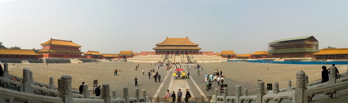 Oversigt over pladsen foran Den Fuldendte Harmonis Hal, Taihe Dian i Den Forbudte By.