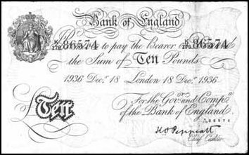 Falsk 10 pundsseddel fra Sachsenhausen