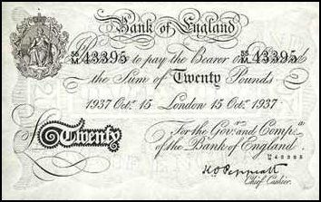 Falsk 20 pundsseddel fra Sachsenhausen