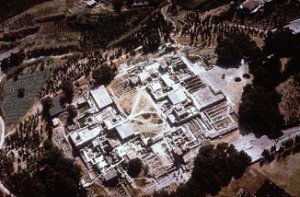 Luftfoto af udgravningerne af Knossos komplekset