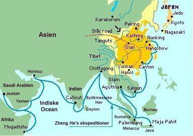 Kort over Zheng He's eksperidioner