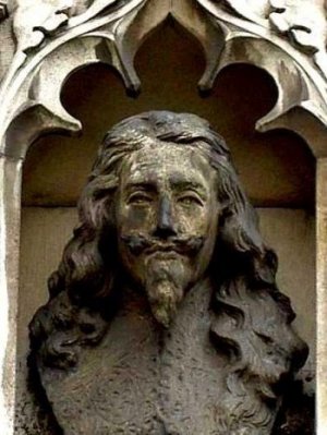 Buste af Charles I ved St Margarets kirke i Westminster, London