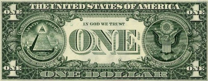 Amerikansk 1-dollarseddel med frimurersymbol?