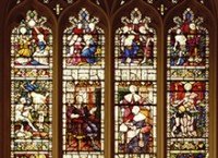 Glasvinduer med John Milton i St Margaret's Church i Westminster, London