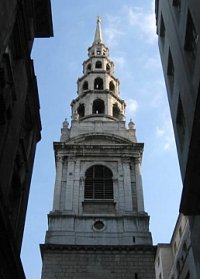 Spiret på St Brides i Fleet Street i London