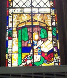 Glasvindue i St Margaret's Church i Westminster, London