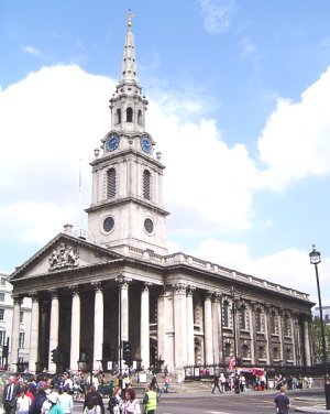 St Martin-in-the-Fields på Trafalgar Square i London