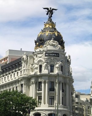 'Edificio Metropolis' på Gran Via i Madrid