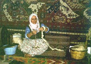 Besg p tppefabrik i Kappadokien